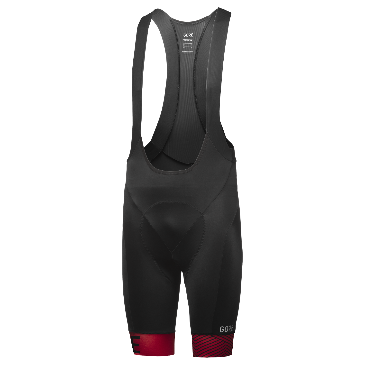 An image of the C5 Opti Bib Shorts+ being displayed without a product model wearing the product.
