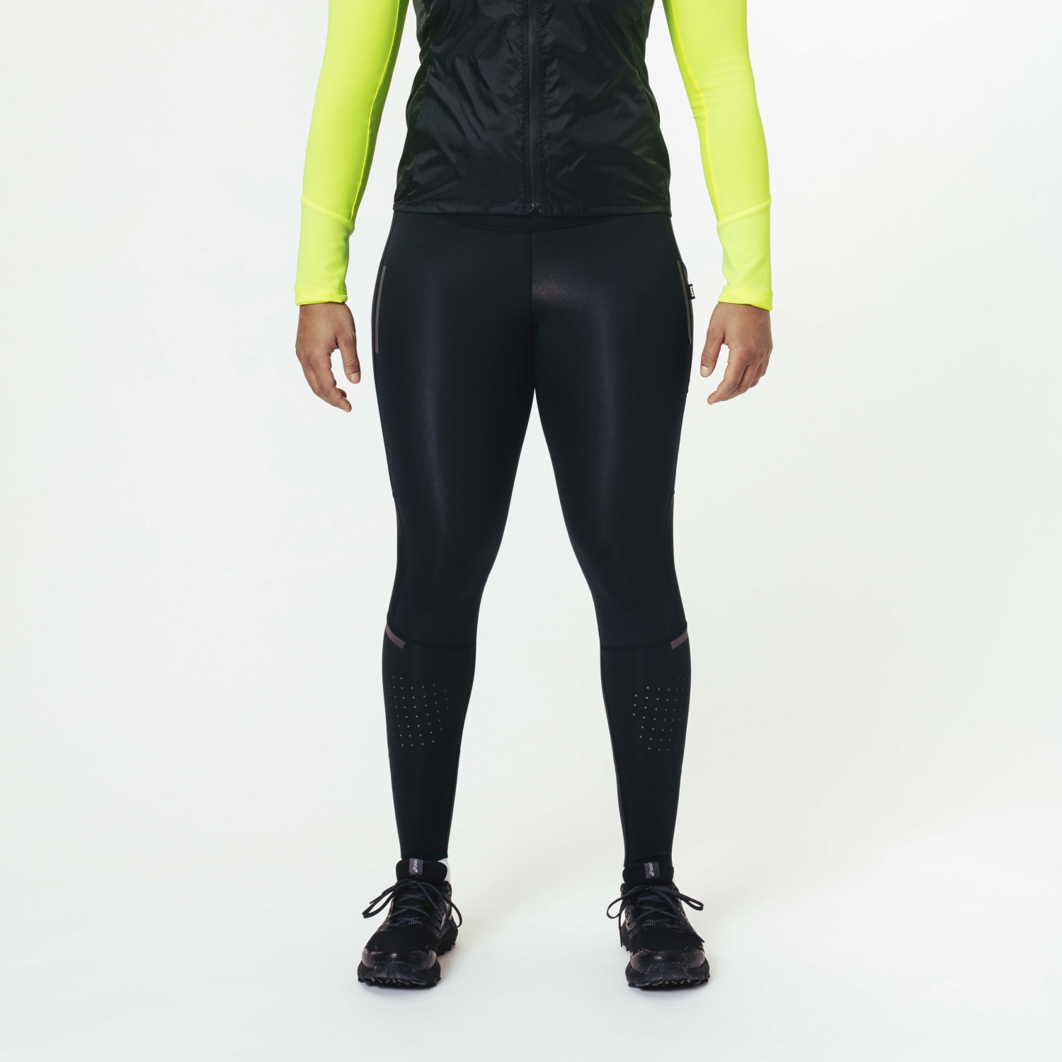 Compression Salemen's Compression Running Tights - Reflective Striped,  Elastic Waist