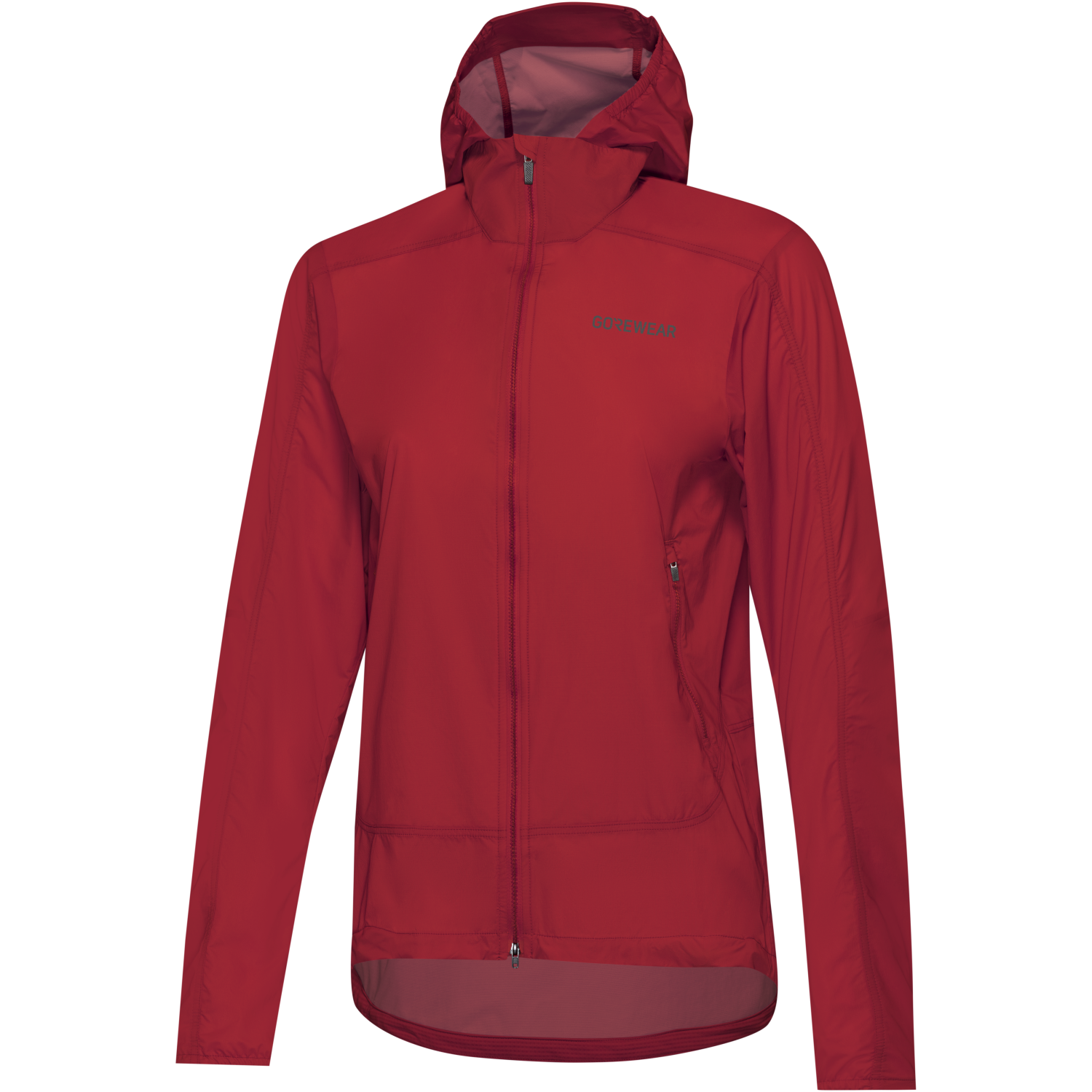An image of the FERNFLOW Hooded Windbreaker Womens being displayed without a product model wearing the product.