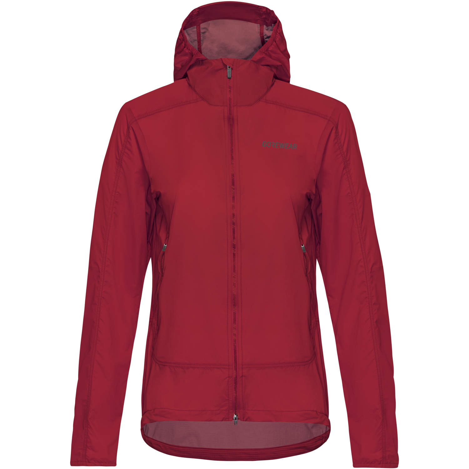 An image of the FERNFLOW Hooded Windbreaker Womens being displayed without a product model wearing the product.