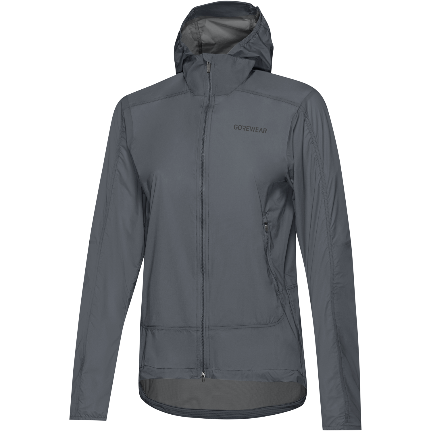 An image of the FERNFLOW Hooded Windbreaker Womens being displayed without a product model wearing the product.