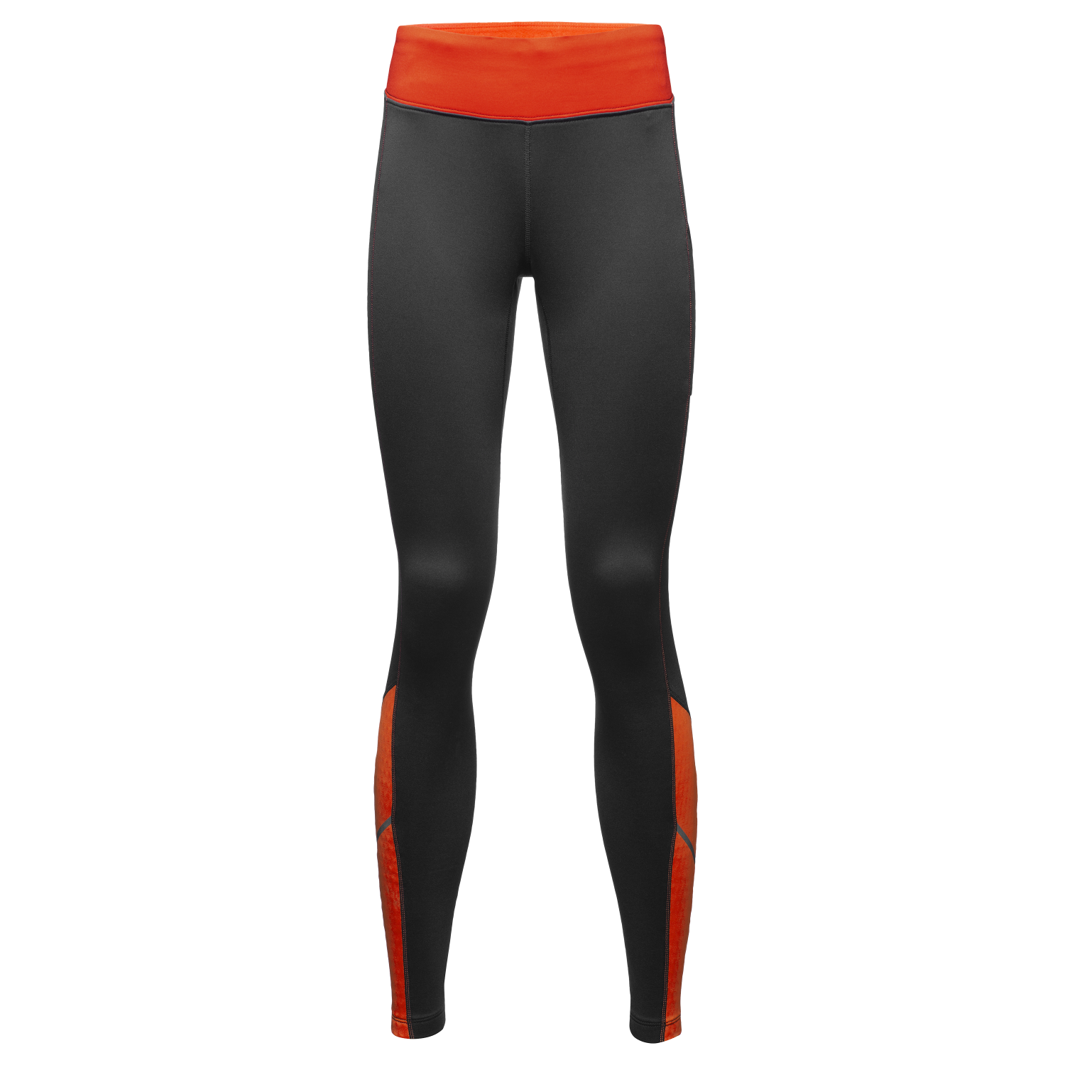 GOREWEAR R3 Women's Thermo Running Tights in Black/Fireball | Medium (8-10) | Slim fit
