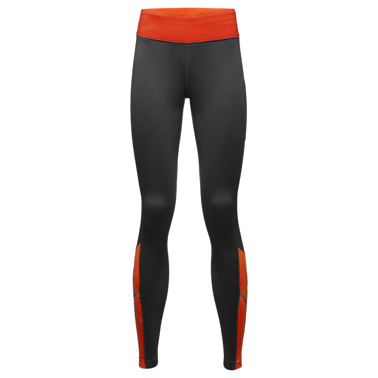 GOREWEAR R3 Women's Thermo Running Tights in Black/Fireball | Large (12-14) | Slim fit