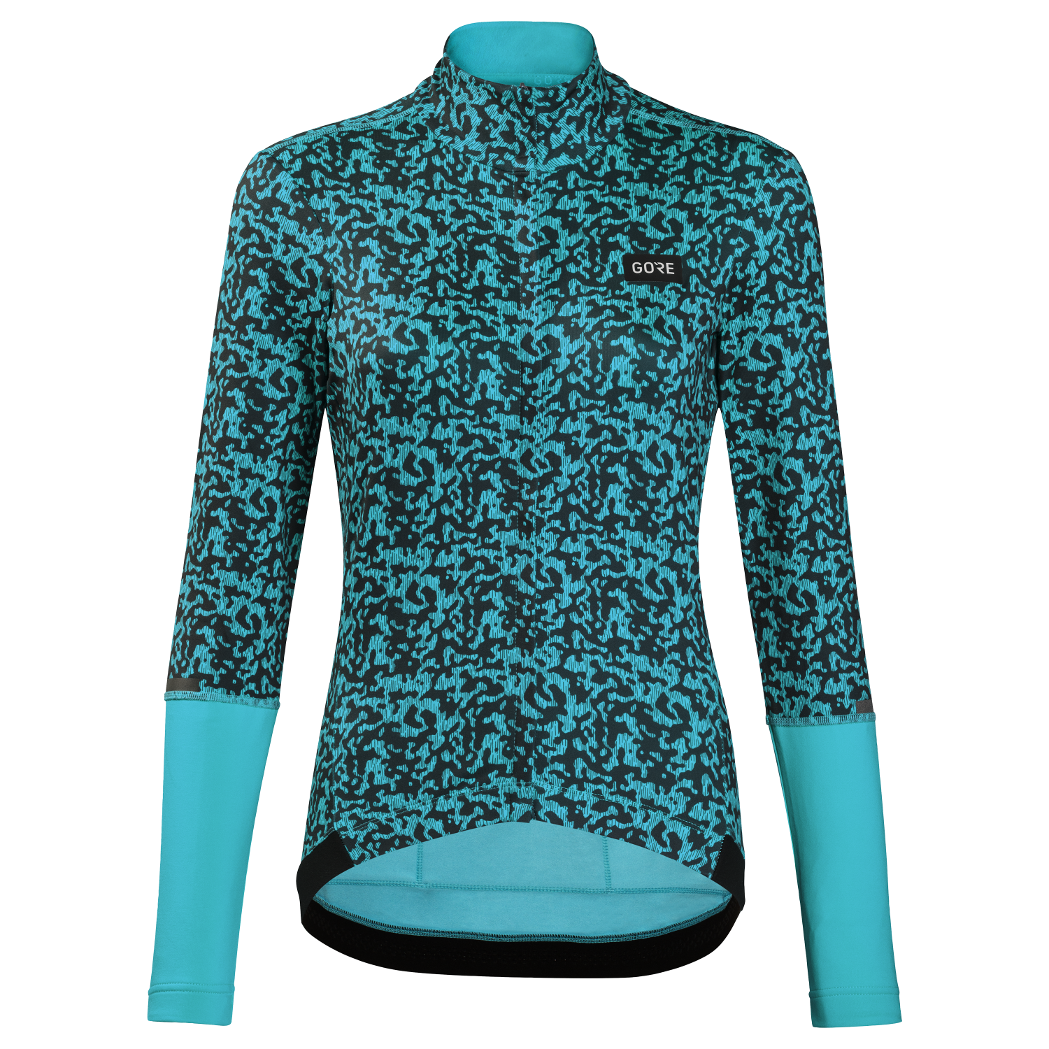 GOREWEAR Progress Thermo Rain Camo Cycling Jersey Women's in Scuba Blue/Orbit Blue | 2XS | Form fit