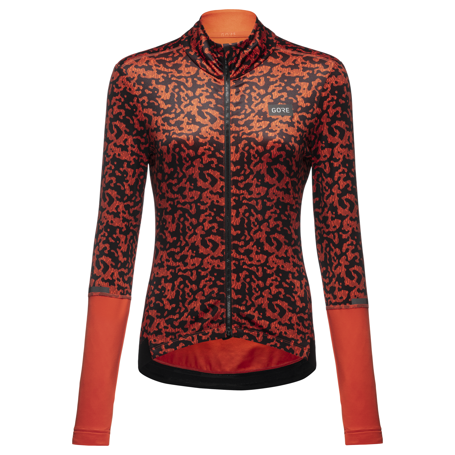 GOREWEAR Progress Thermo Rain Camo Cycling Jersey Women's in Fireball/Black | XS (0-2) | Form fit