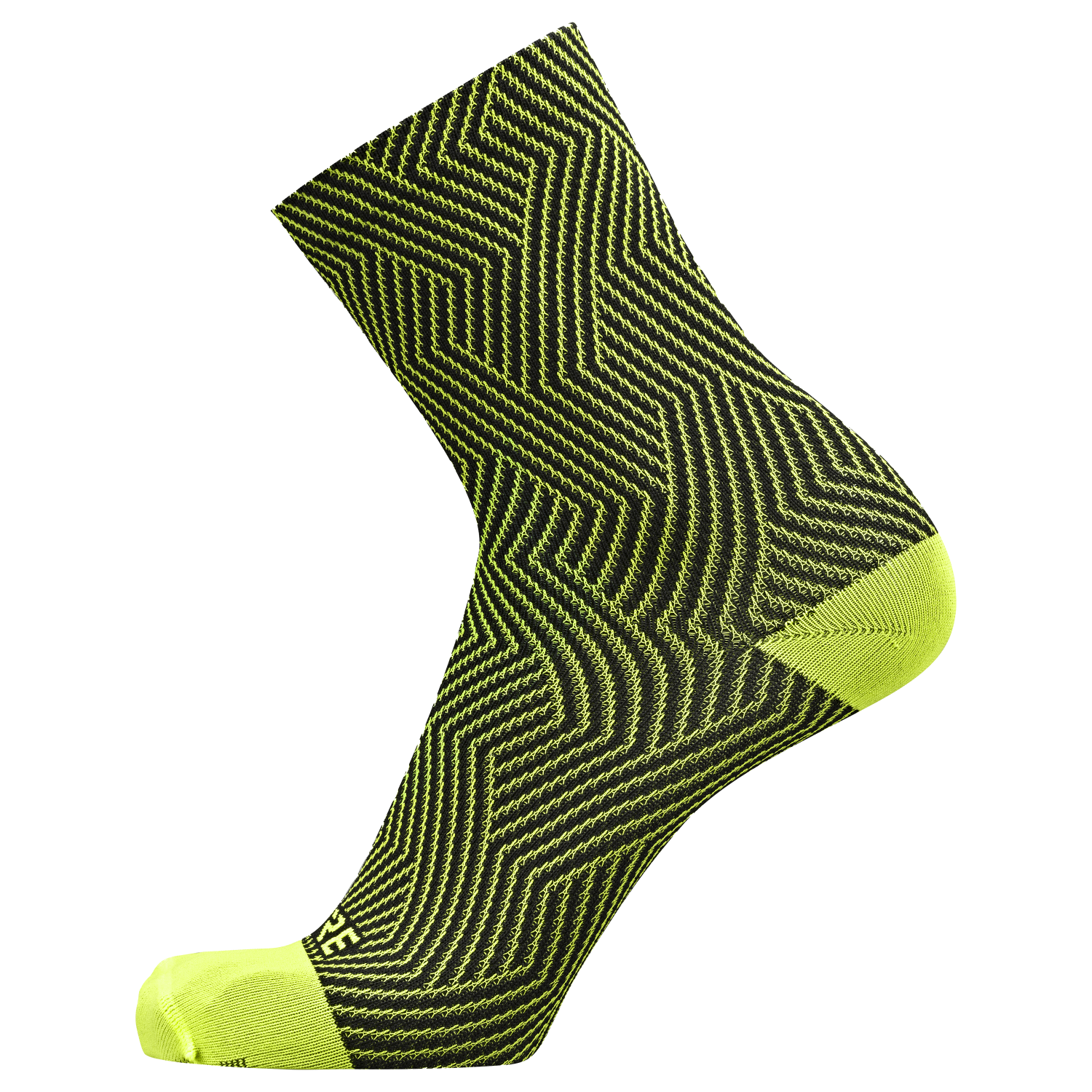 GOREWEAR C3 Mid Socks in Neon Yellow/Black | 6-7.5 | Moisture Wicking