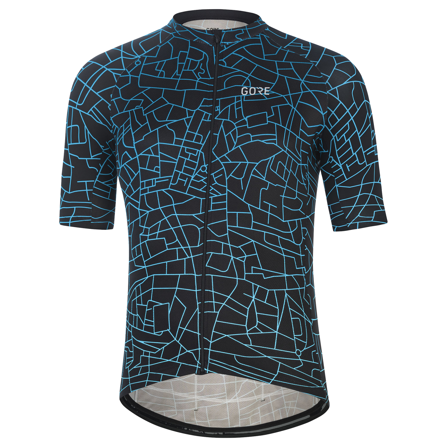 GOREWEAR Gotham Cycling Jersey Men's in Black/Sphere Blue | Small | Form fit