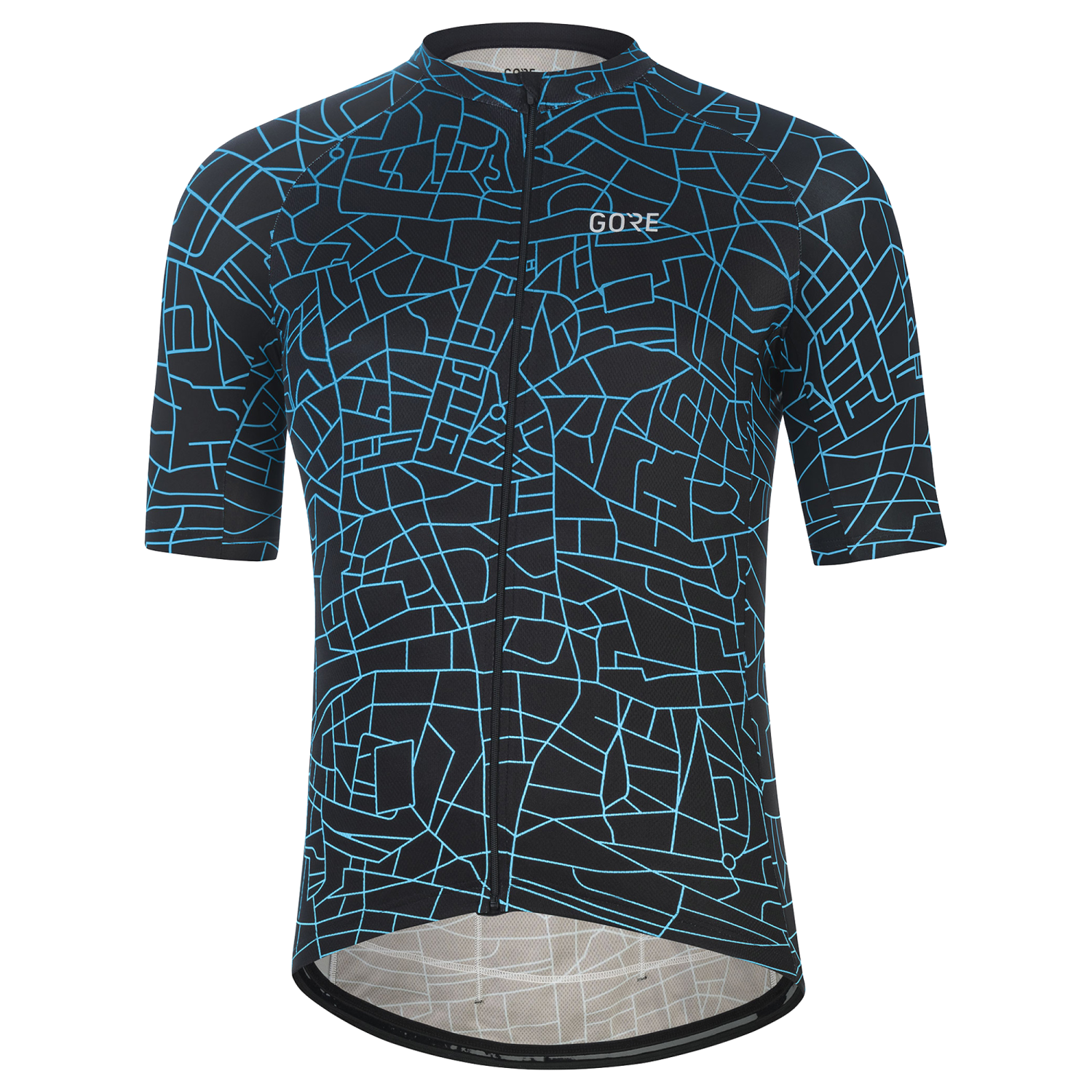 GOREWEAR Gotham Cycling Jersey Men's in Black/Sphere Blue | Medium | Form fit