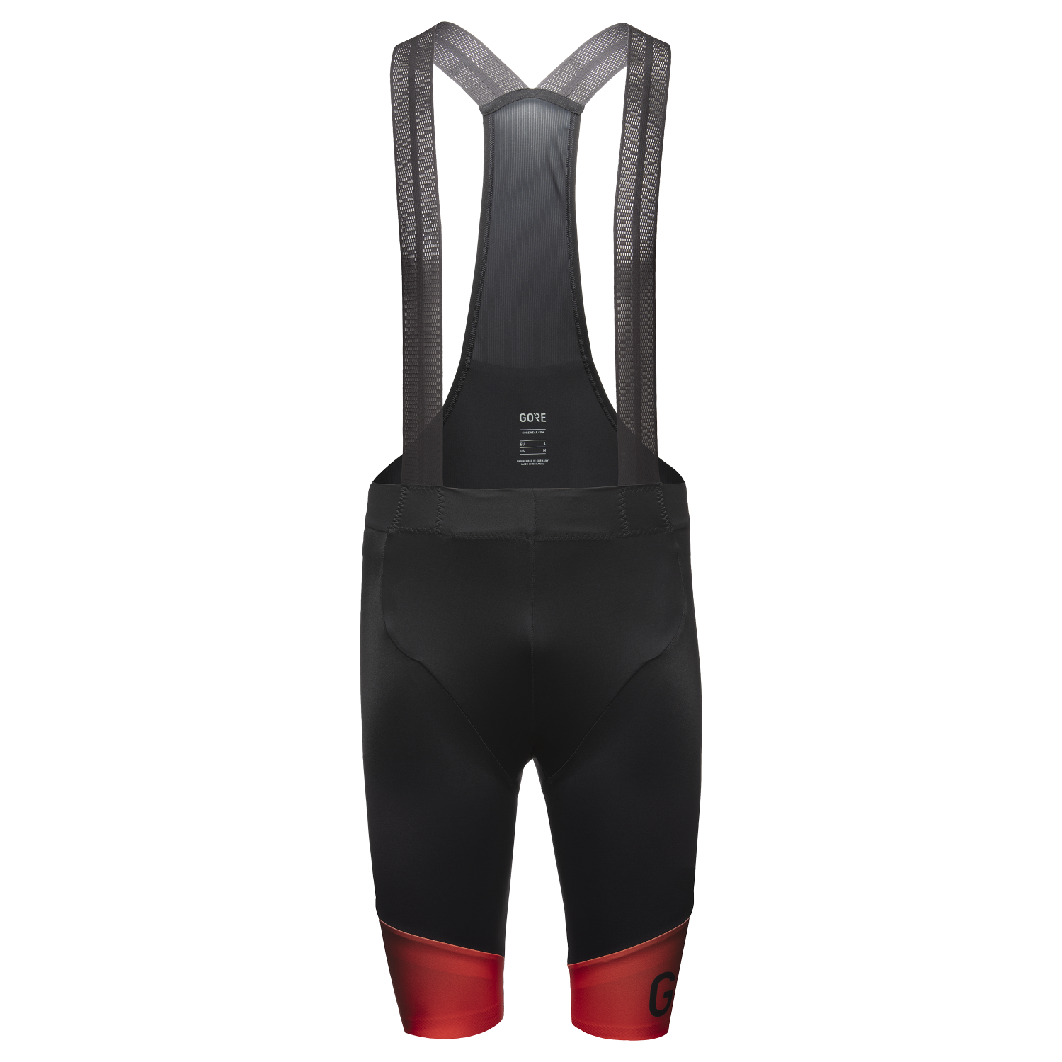 GOREWEAR Ardent Fade Bib Cycling Shorts+ Men's in Black/Fireball | XS | Form fit | Windproof