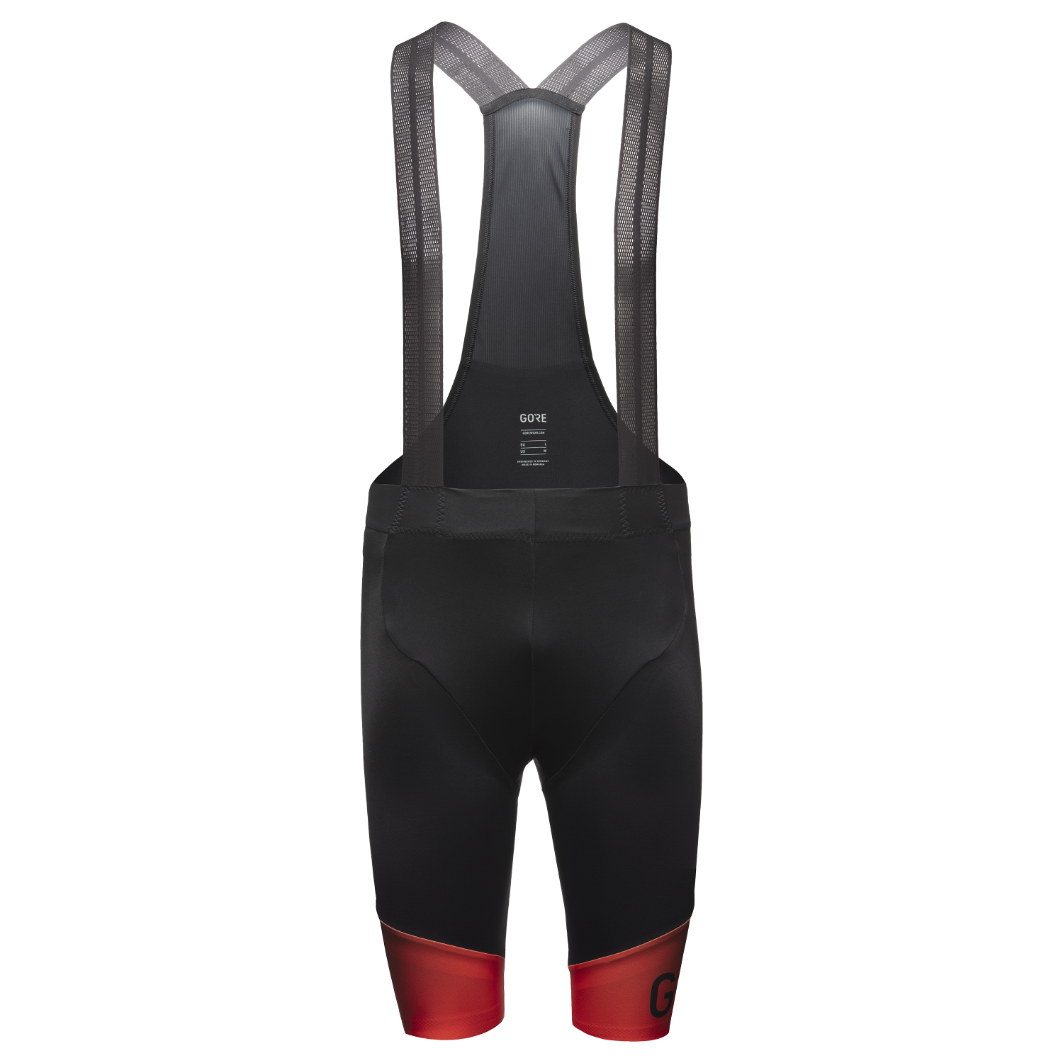 GOREWEAR Ardent Fade Bib Cycling Shorts+ Men's in Black/Fireball | Large | Form fit | Windproof