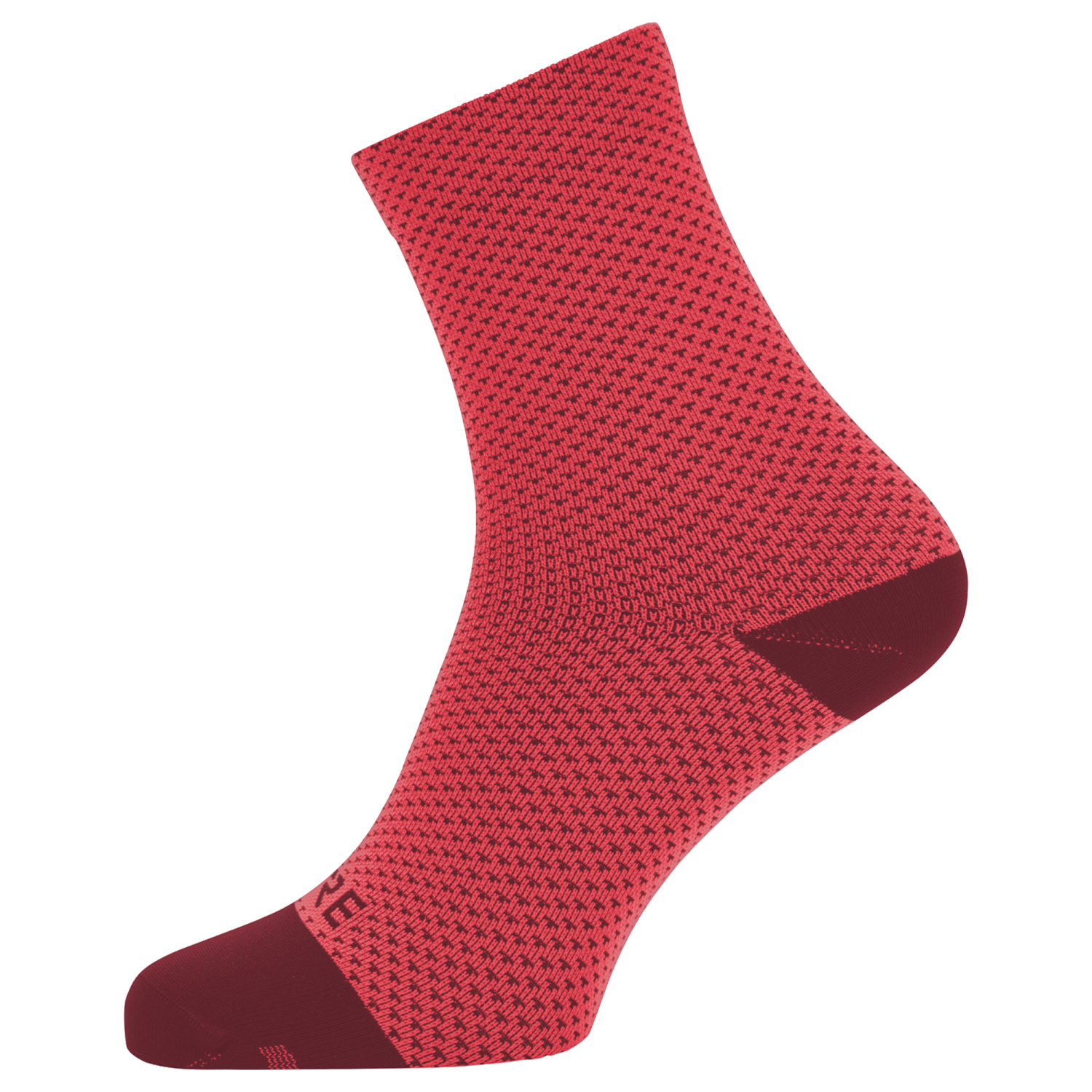 GOREWEAR C3 Dot Mid Socks in Hibiscus Pink/Chestnut Red | 10.5-12 | Moisture Wicking