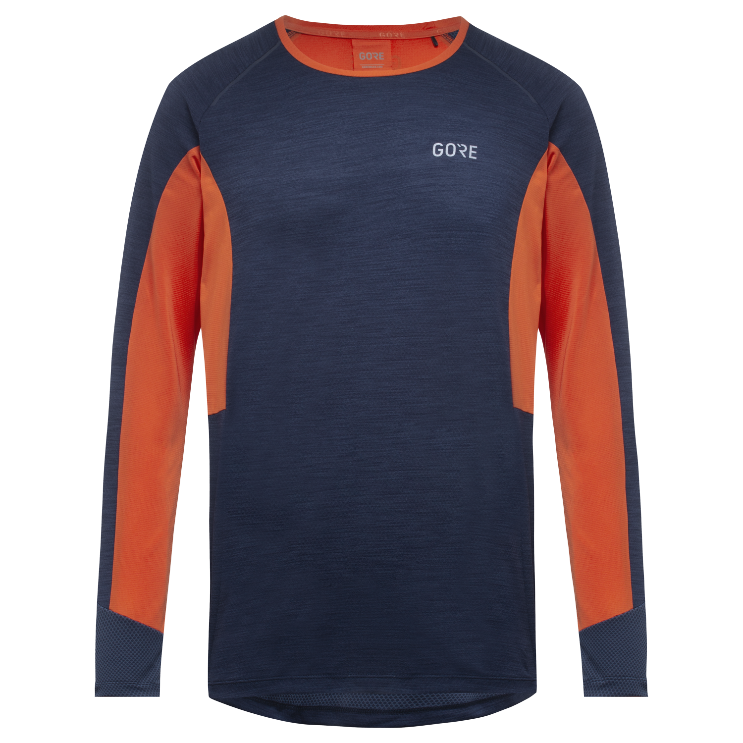 GOREWEAR Energetic Long Sleeve Running Shirt Men's in Orbit Blue/Fireball | XL | Slim fit