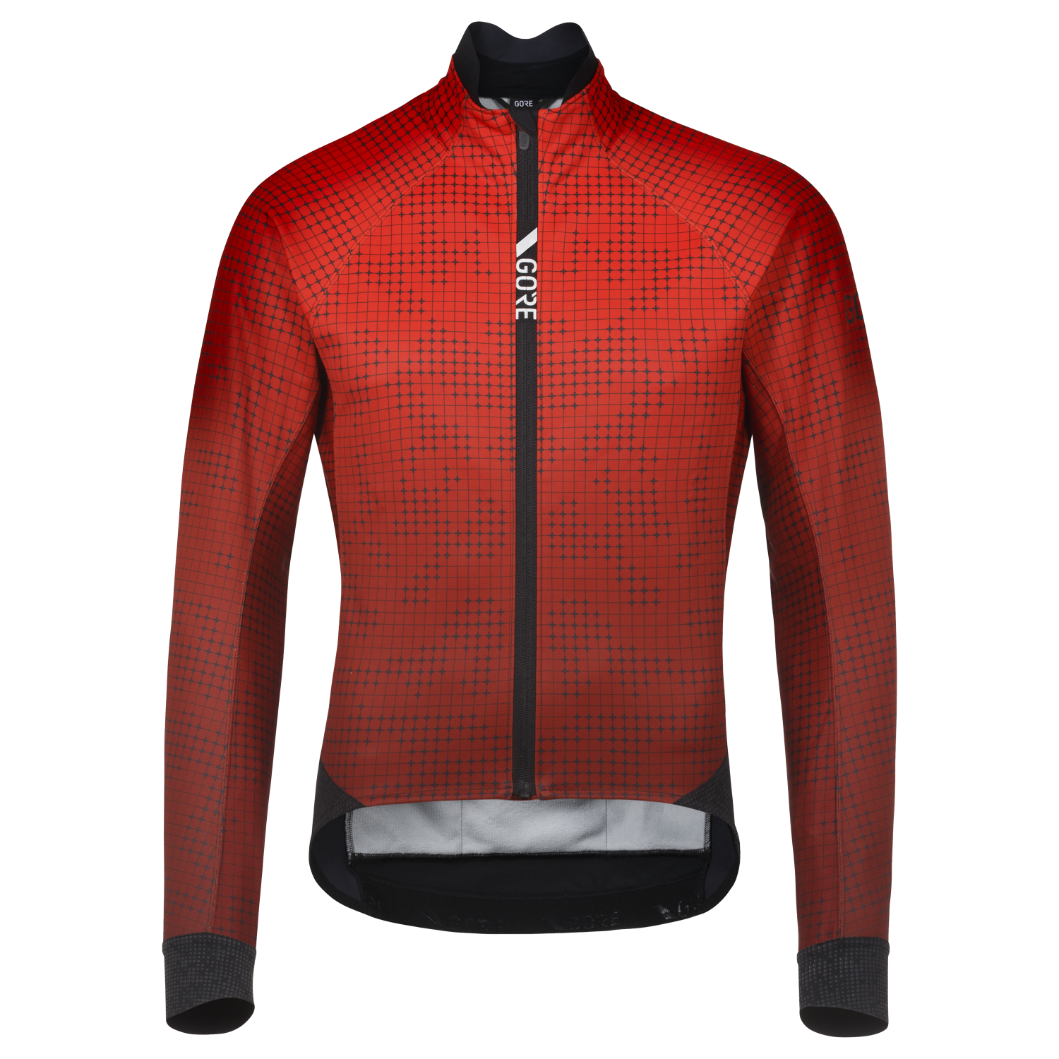 GOREWEAR C5 GORE-TEX INFINIUM(TM) Thermo Grid Fade Camo Cycling Jacket Men's in Fireball/Black | XS | Slim fit | Windproof