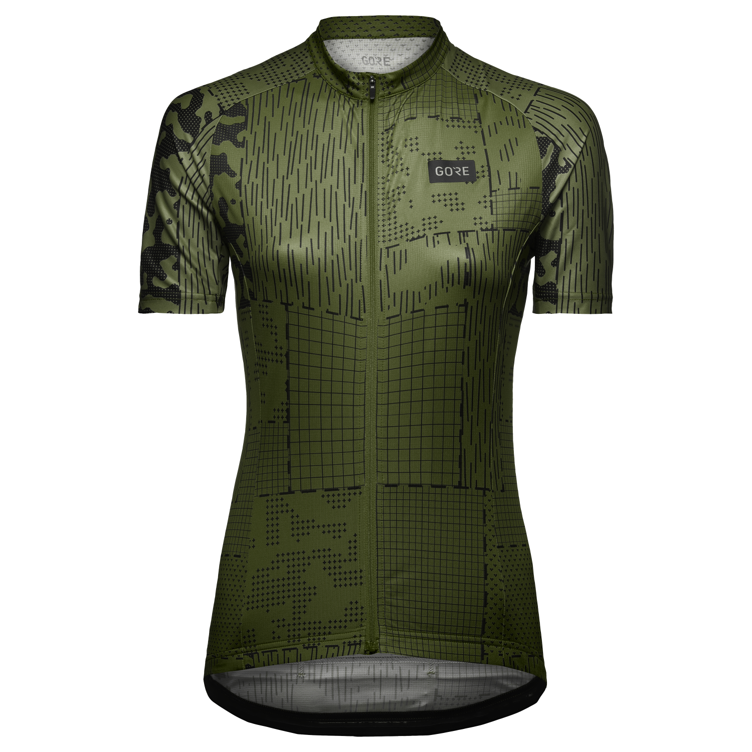 GOREWEAR Patch Camo Cycling Jersey Women's in Utility Green/Black | XS (0-2) | Form fit