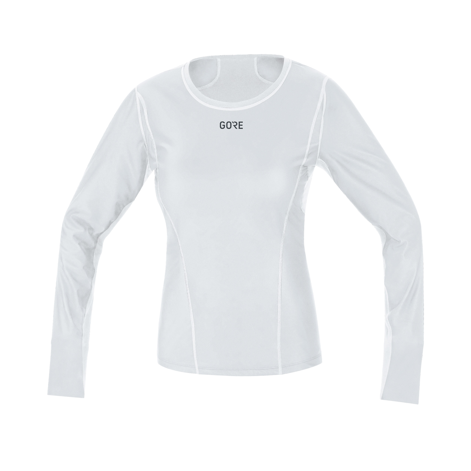 GOREWEAR Women's M WINDSTOPPER(R) Base Layer Long Sleeve Shirt in Light Grey/White | Medium (8-10) | Slim fit