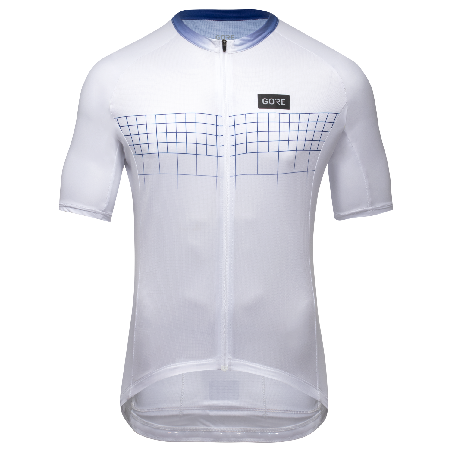 GOREWEAR Grid Fade Cycling Jersey 2.0 Men's in White/Ultramarine Blue | XS | Slim fit