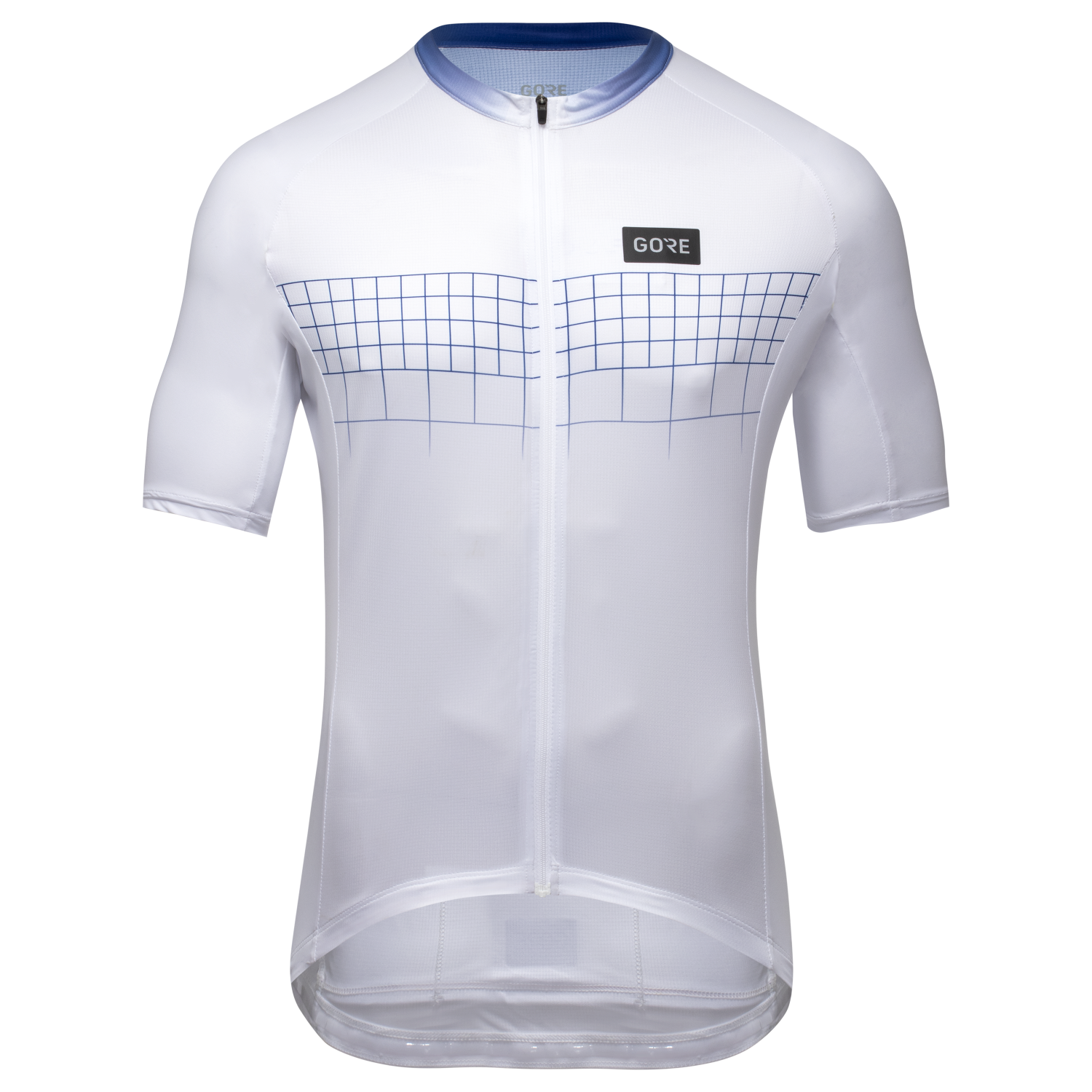 GOREWEAR Grid Fade Cycling Jersey 2.0 Men's in White/Ultramarine Blue | Small | Slim fit