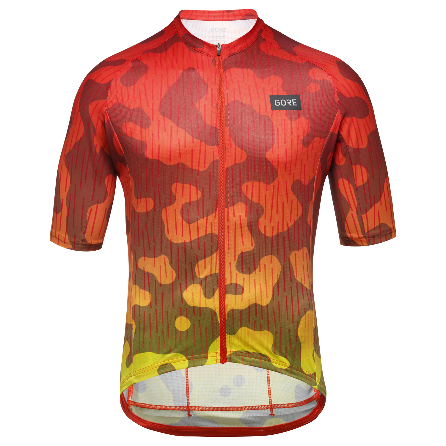 GOREWEAR Rain Camo Cycling Jersey Men's in Fireball | XS | Slim fit