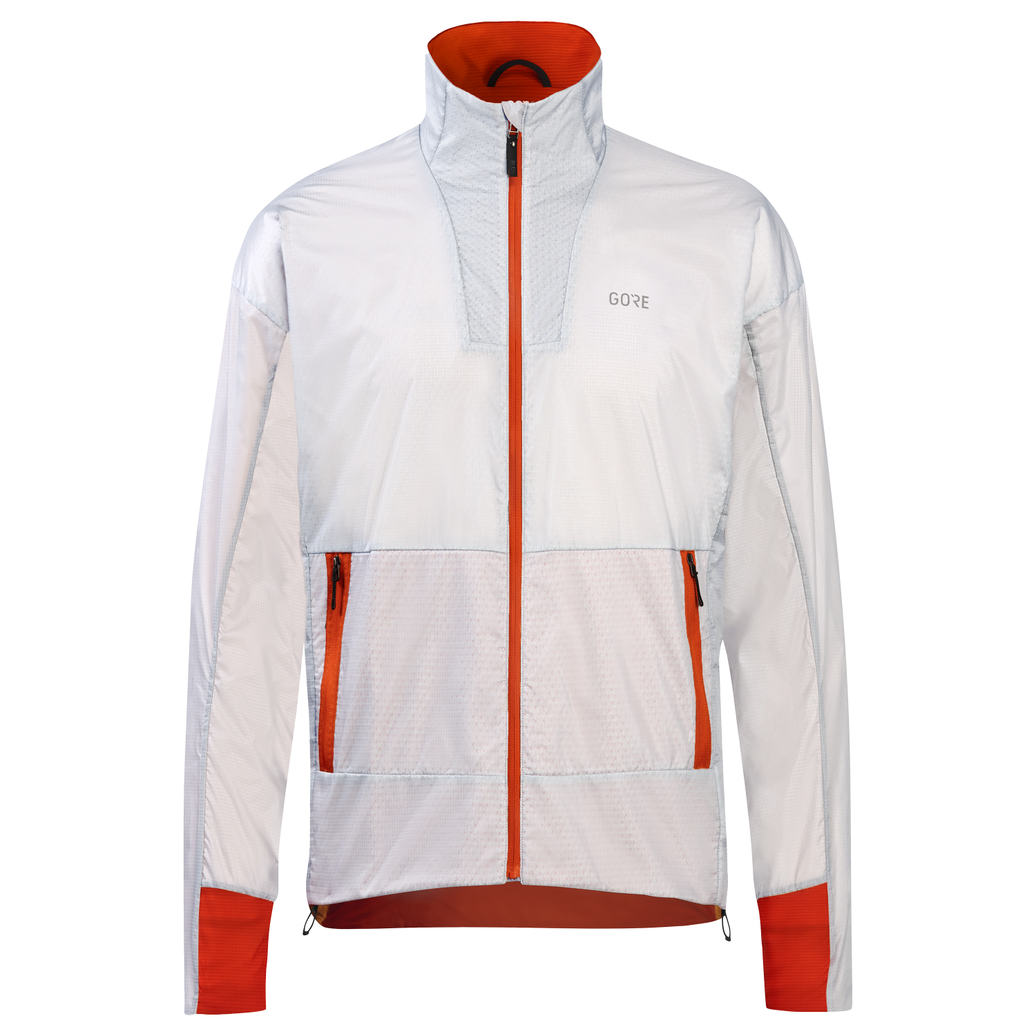 GOREWEAR Drive Running Jacket Men's in White/Fireball | Medium | Slim fit | Windproof