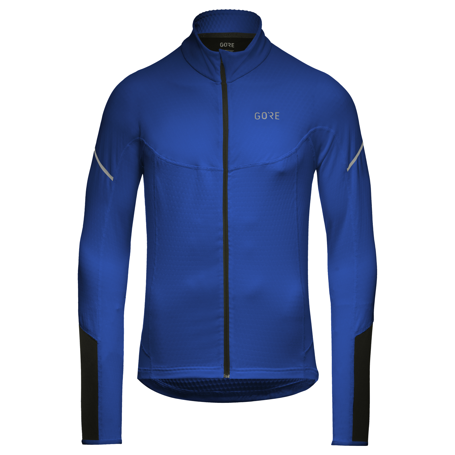 GOREWEAR Men's M Thermo Long Sleeve Zip Running Shirt in Ultramarine Blue/Black | XS | Slim fit