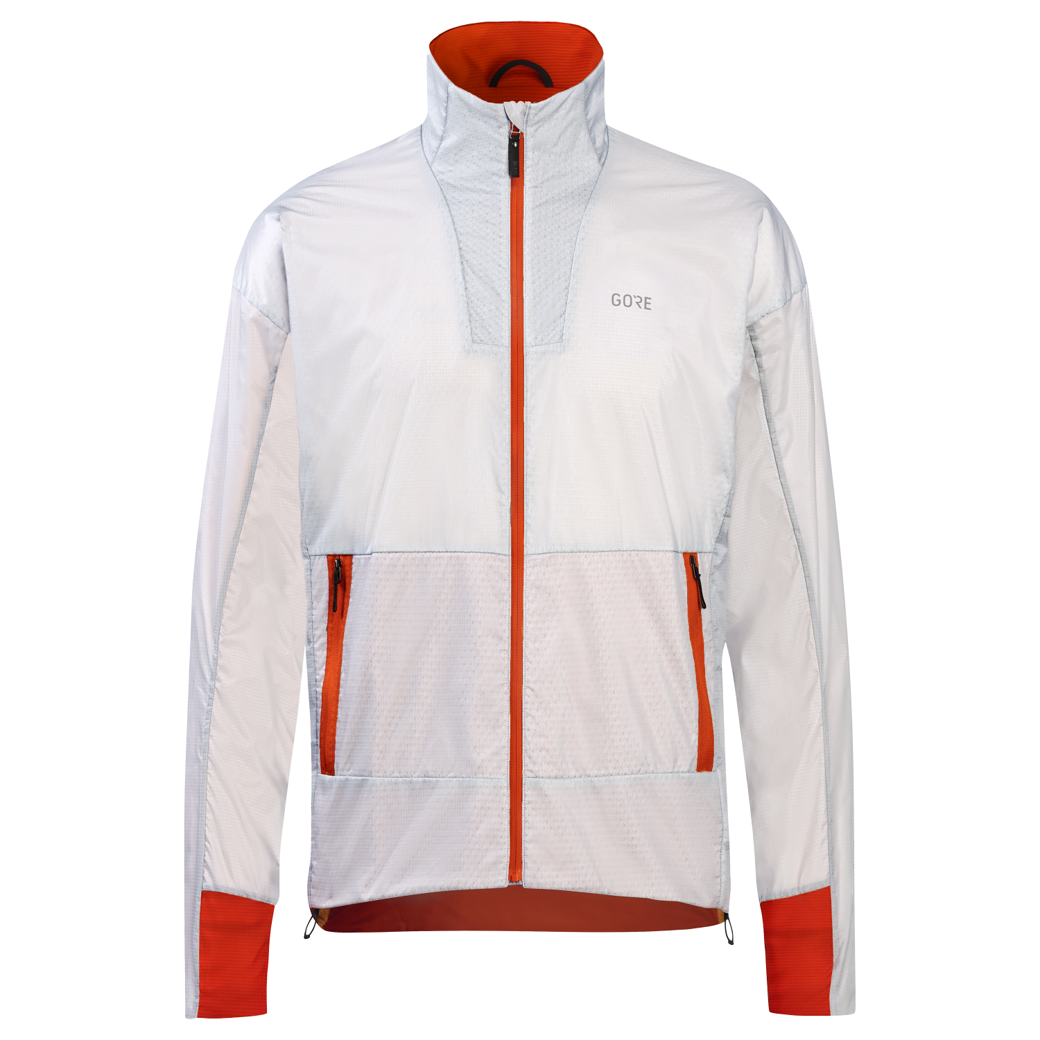 GOREWEAR Drive Running Jacket Men's in White/Fireball | Small | Slim fit | Windproof