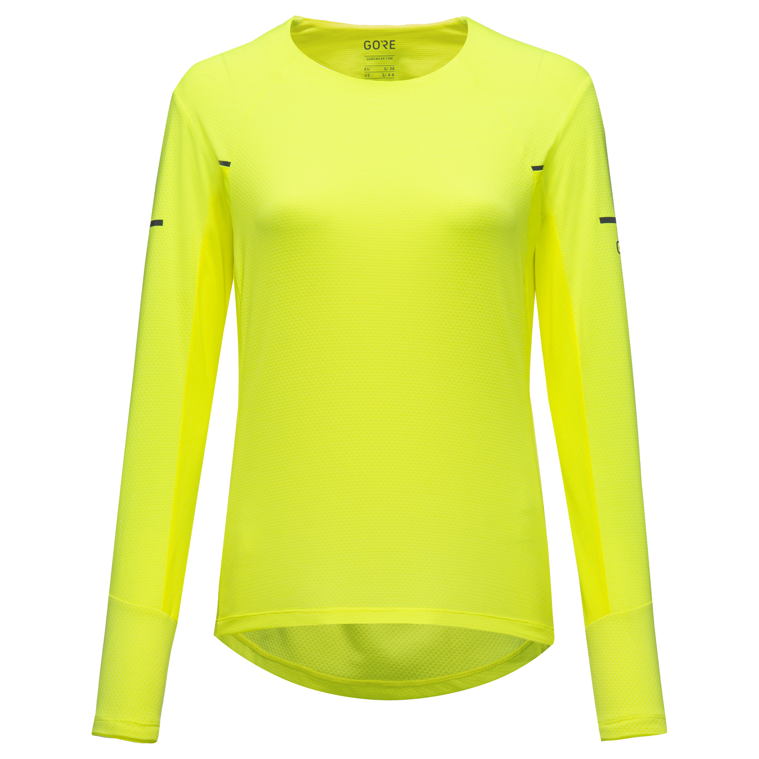 GOREWEAR Vivid Long Sleeve Running Shirt Women's in Neon Yellow | 2XS | Slim fit