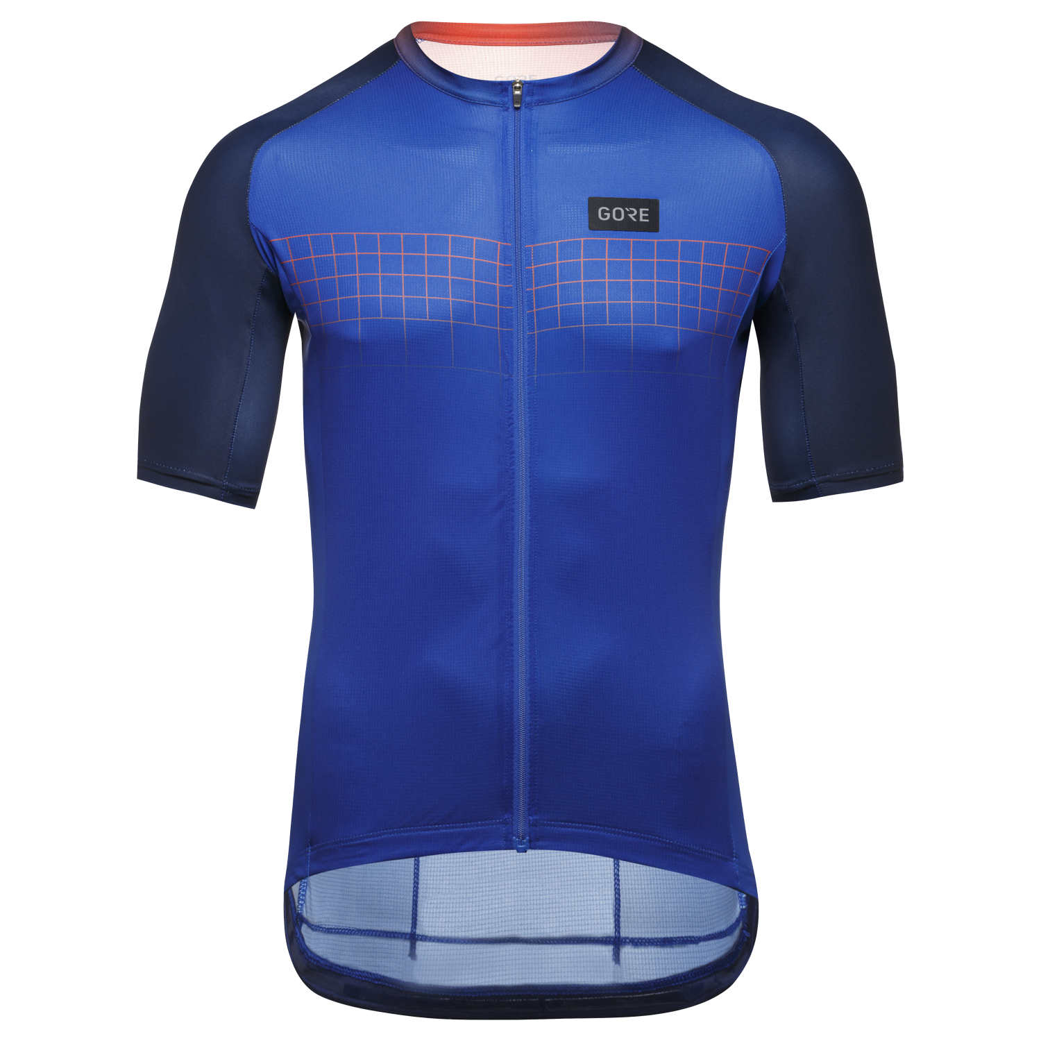 GOREWEAR Grid Fade Cycling Jersey 2.0 Men's in Ultramarine Blue/Fireball | Large | Slim fit