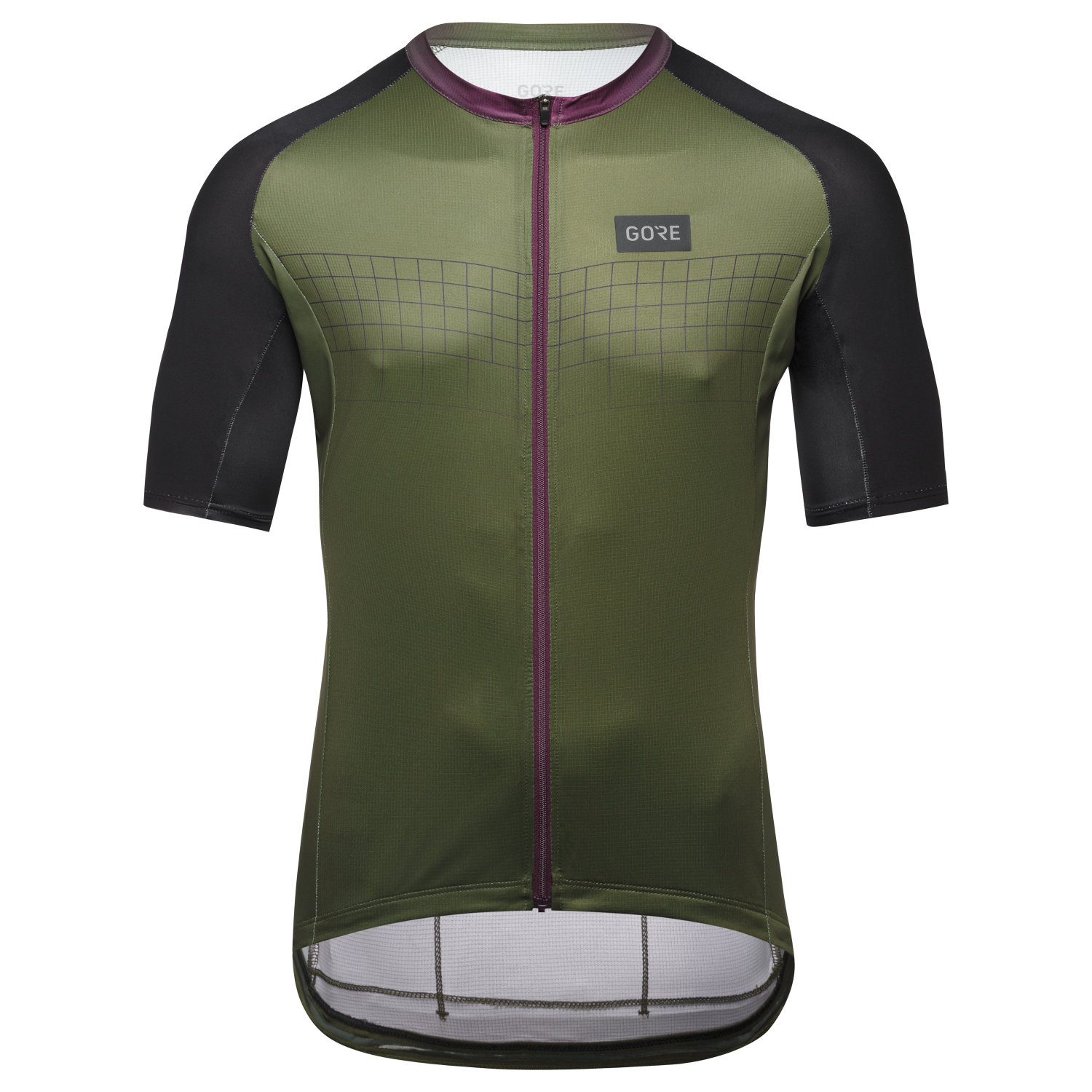 GOREWEAR Grid Fade Cycling Jersey 2.0 Men's in Utility Green/Process Purple | Medium | Slim fit