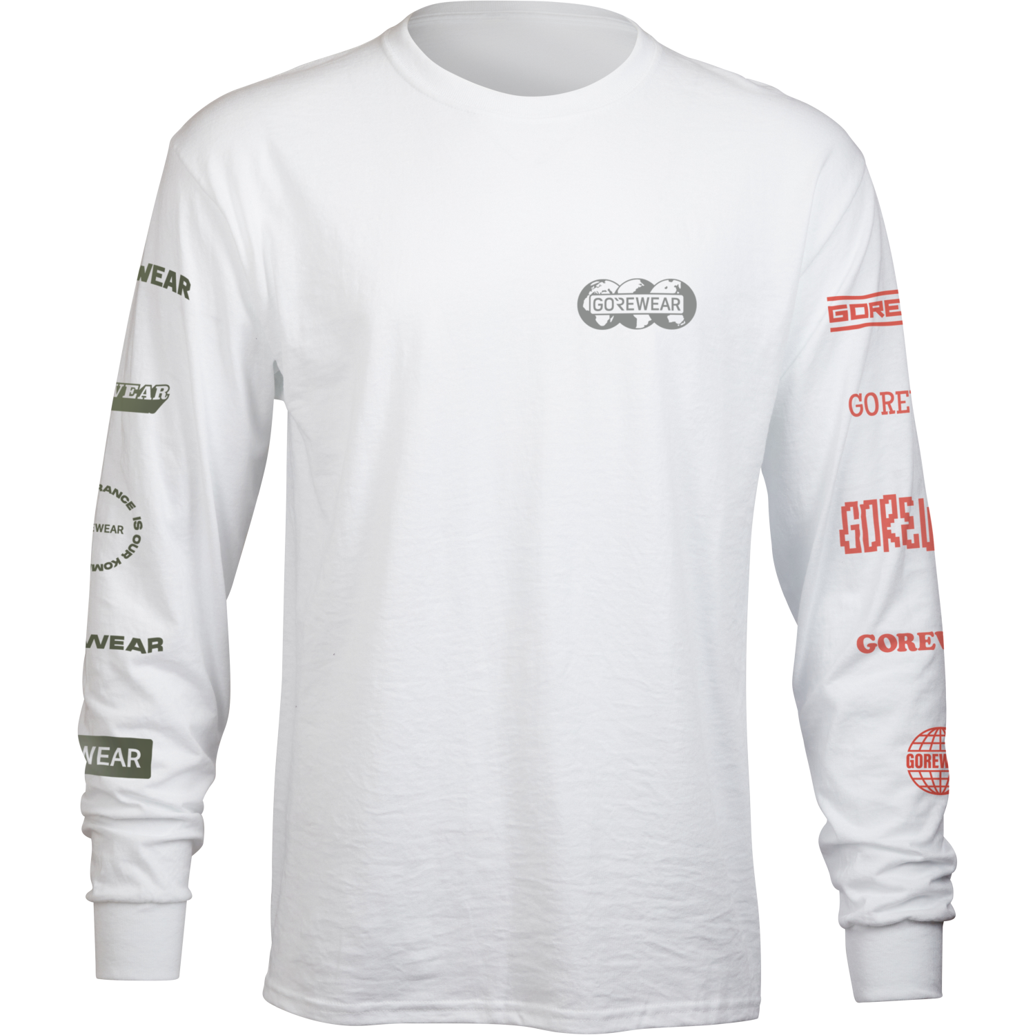 Men's GOREWEAR Moto Long Sleeve T-Running Shirt in White | XL | Regular fit