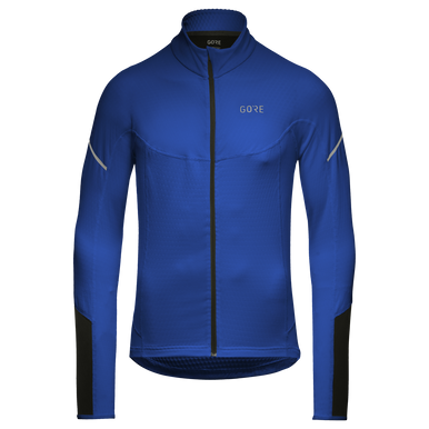 GOREWEAR Men's M Thermo Long Sleeve Zip Running Shirt in Neon Yellow/Black | XS | Slim fit