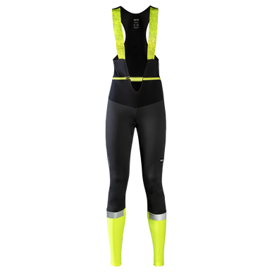 GOREWEAR Ability WINDSTOPPER(R) Thermo Cycling Bib Tights+ Women's in Black/Neon Yellow | Medium (8-10) | Form fit | Windproof