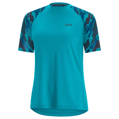 GOREWEAR C5 Women's Trail Short Sleeve Cycling Jersey in Scuba Blue/Orbit Blue | 2XS | Regular fit