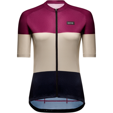GOREWEAR Spirit Stripes Cycling Jersey Women's in Process Purple/Tech Beige | Small (4-6) | Form fit