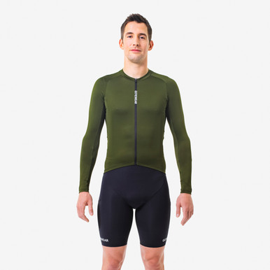 GOREWEAR SPINSHIFT Long Sleeve Cycling Jersey Men's in Engine Green | XS | Form fit