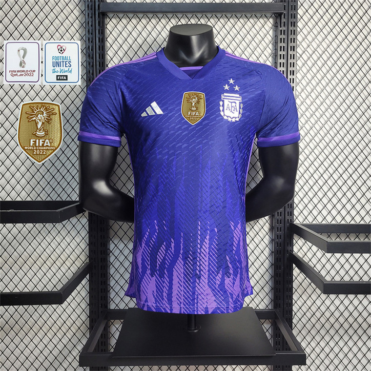 Argentina Player Version 2022 World Cup Away Jersey