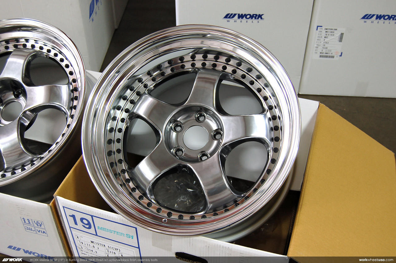 中古】WORK Meister S1 3P18インチ 前後セット／PCD100 深リム マイ 