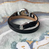 Black & Silver Crystal Great Lakes Michigan Sand Leather Wrap Bracelet