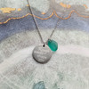 'Rough waves shape you' green beach glass necklace