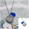 'Rough waves shape you' blue beach glass necklace