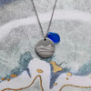 'Rough waves shape you' blue beach glass necklace