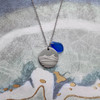 'Make waves' blue beach glass necklace