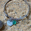 'Rough Waves Shape You' Green Beach Glass Expandable Bracelet
