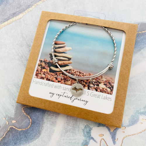 UP Upper Peninsula Sand cutout Expandable Bracelet