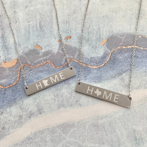 Custom state Home bar necklace