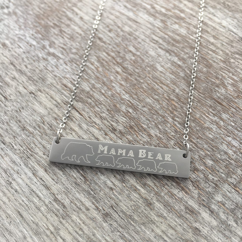 mama bear necklace with cubs