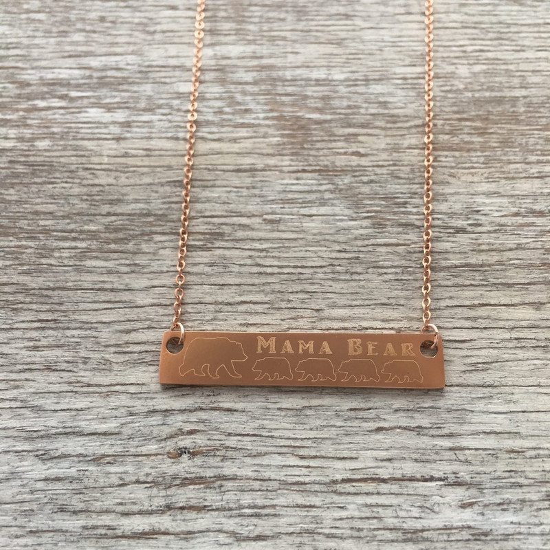 Rose gold store mama bear necklace