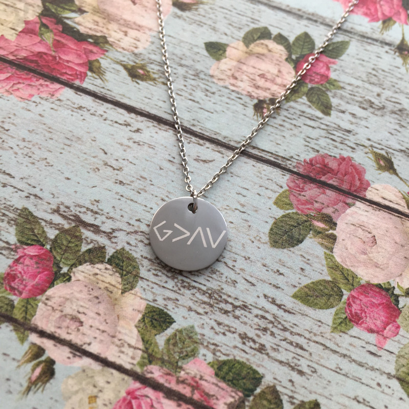 'God is Greater than the Highs and Lows' necklace