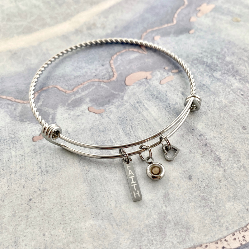 Mustard seed FAITH expandable bracelet