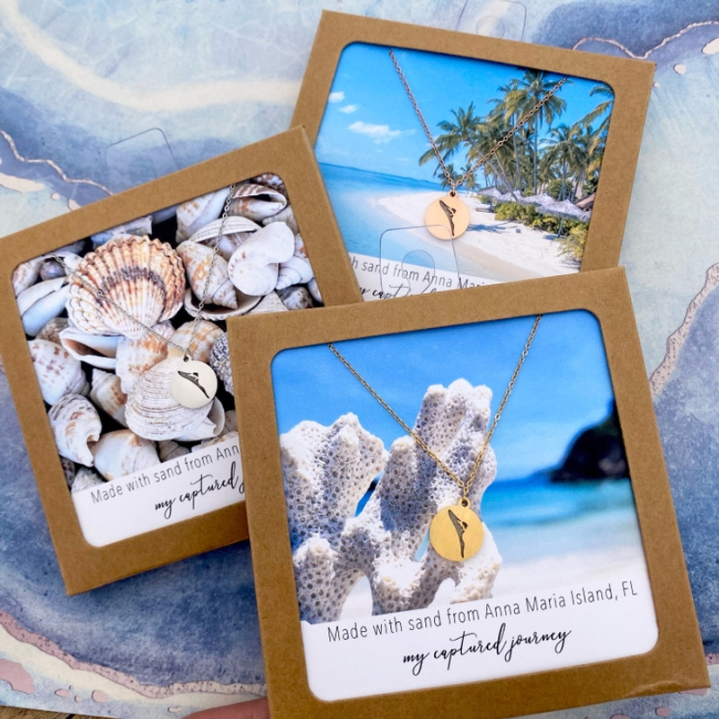 Anna Maria Island Sand Cutout necklaces