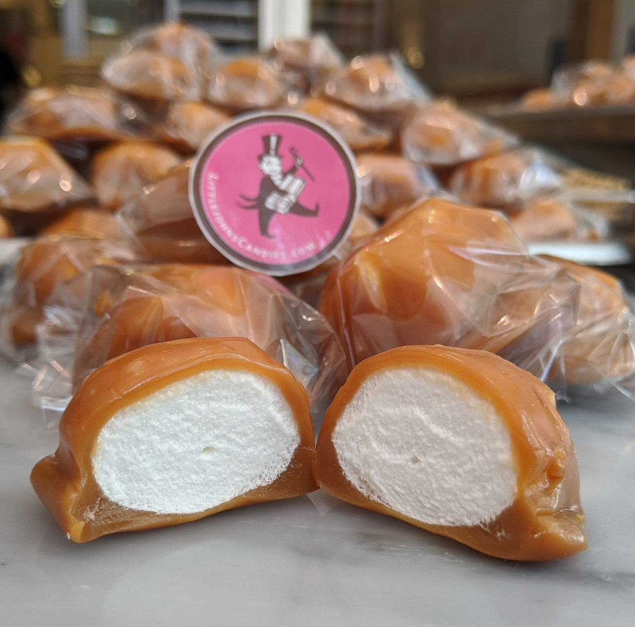 Handmade Marshmallows coated with Caramel